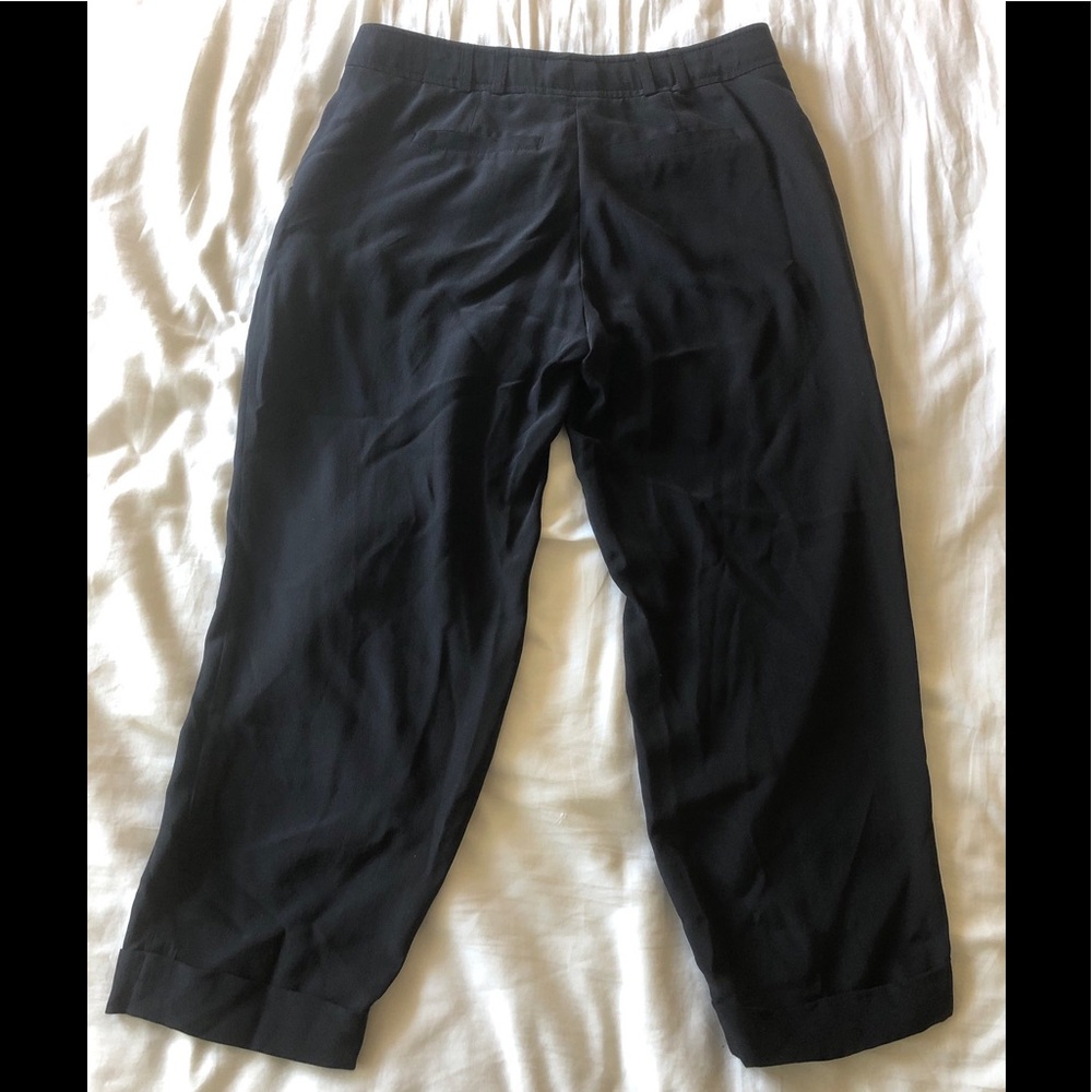 EUC Tory Burch Black Silk Crop Dress Pants Sz 2